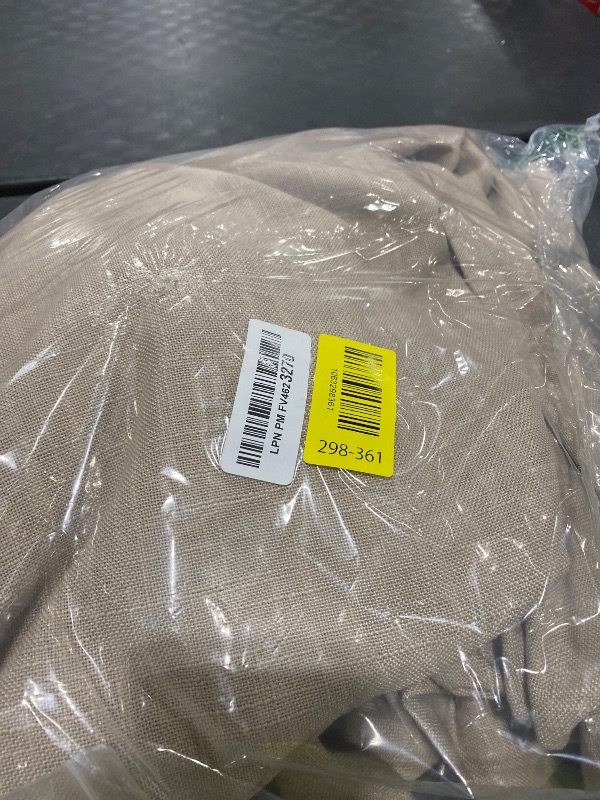 Photo 1 of Extra Wide 100 Inch Width Curtains 96 Inches Long Pinch Pleated for Patio Sliding Door Light Filtering Semi Sheer Linen Drapes Back Tab Grey Beige Taupe Extra Wide 100 x 96 Curtain Living Dining Room