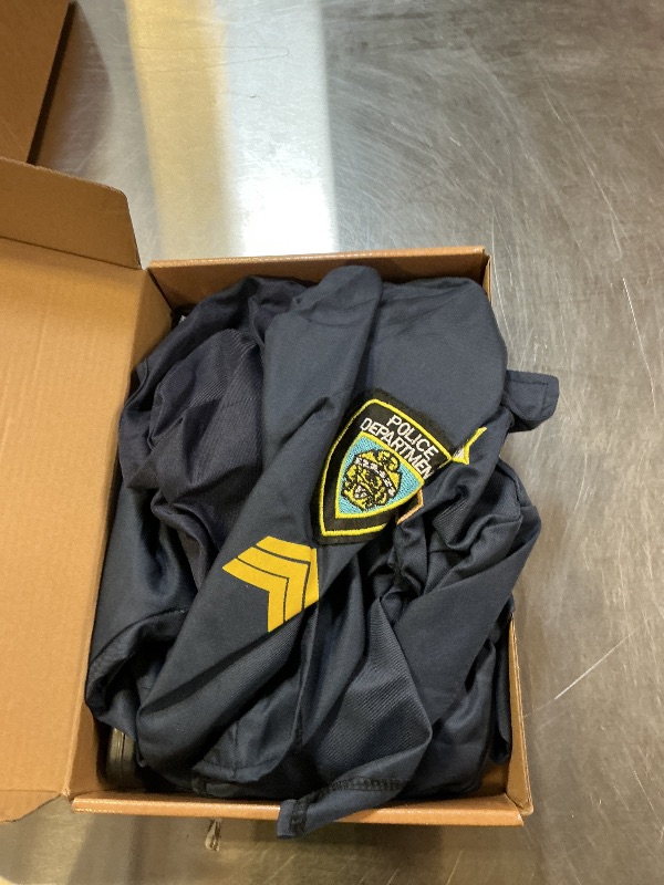 Photo 1 of 12 Pcs Halloween Police Officer Costume Kids Boys Cop Policeman Cosplay Outfits Uniform with Gear Accessories Walkie Talkie Handcuffs Sunglasses Police Badge Props Whistle Holster Baton DY012S