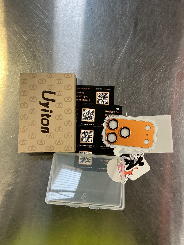 Photo 1 of Uyiton Compatible with iPhone 17 Pro Max Camera Lens Protector - [Not Easy to Break][Strong Adsorption][Case-Friendly] Metal Tempered Glass Rear Camera Screen Cover - Cosmic Orange