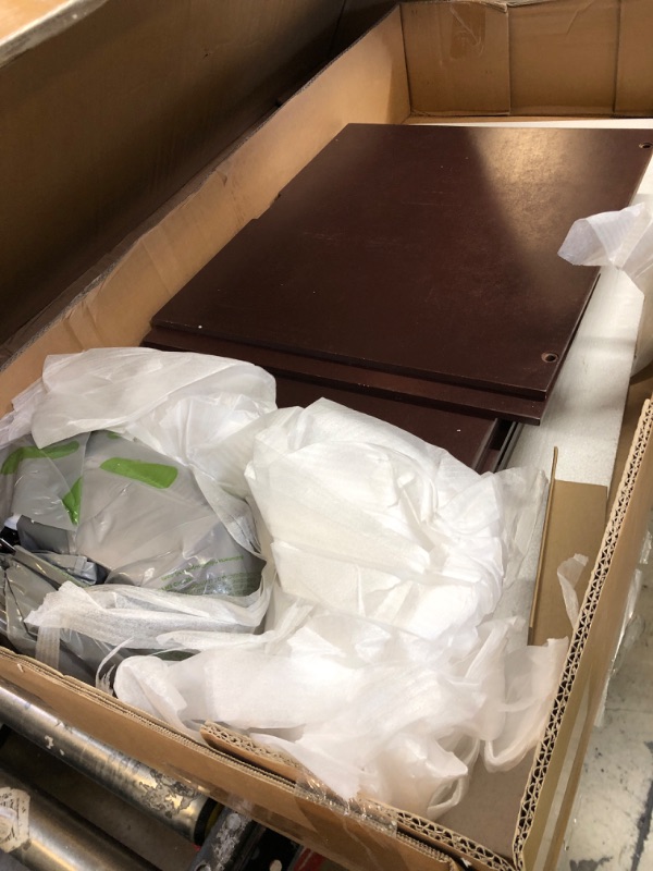 Photo 1 of (SET of 4 BOXES) Bestar Pur Queen Size Murphy Bed in Black Walnut, 65-inch Space-Saving Sleeping Arrangement for Multipurpose Area, Bedroom, Guest Room, or Living Room