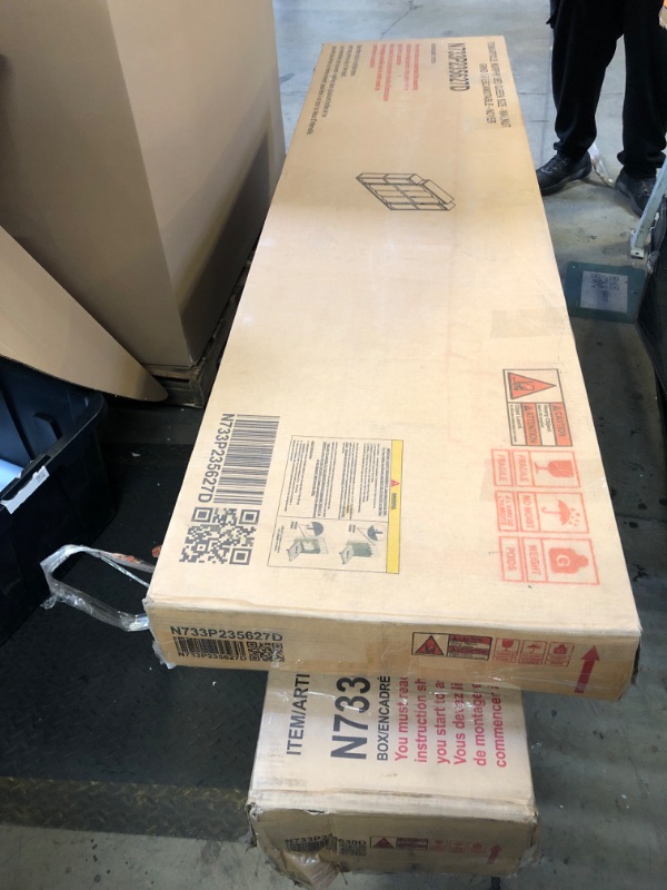 Photo 1 of (SET of 4 BOXES) Bestar Pur Queen Size Murphy Bed in Black Walnut, 65-inch Space-Saving Sleeping Arrangement for Multipurpose Area, Bedroom, Guest Room, or Living Room