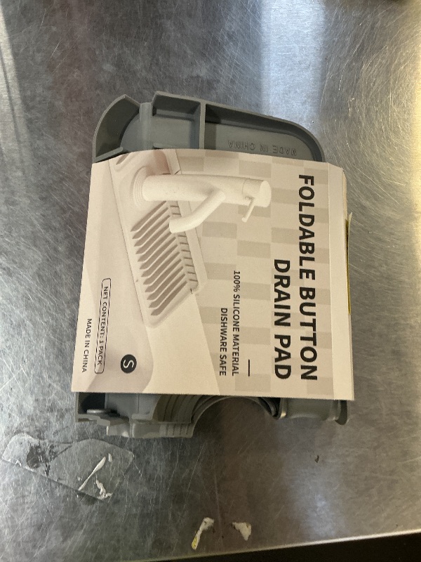 Photo 1 of 14.57" Silicone Sink Splash Guard - Essential Kitchen Sink Accessory with Drip Tray, Sponge Holder & Soap Dish, 6°Slope for Easy Drainage, Foldable & Fasten Button for Perfect Fit?Grey?