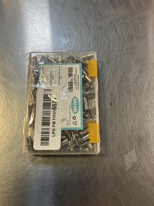 Photo 1 of 104Pcs Shelf Pins Kit,4 Styles Nickel Plated Shelf Support Pegs,Bookshelf Pegs for Shelves,Cabinet Shelf Bracket Pegs Shelf Pins Holders for Kitchen Furniture & Closet ( 5mm & 1/4inch )