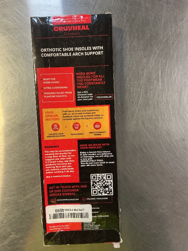 Photo 1 of (New) Work Orthotic Insoles - Anti Fatigue Medium Arch Support Shoe Insert Men Women - for Plantar Fasciitis Flat Feet Leg - Relieve Foot Pain - Work Boot Insoles Standing All Day (L, Blue Lines)