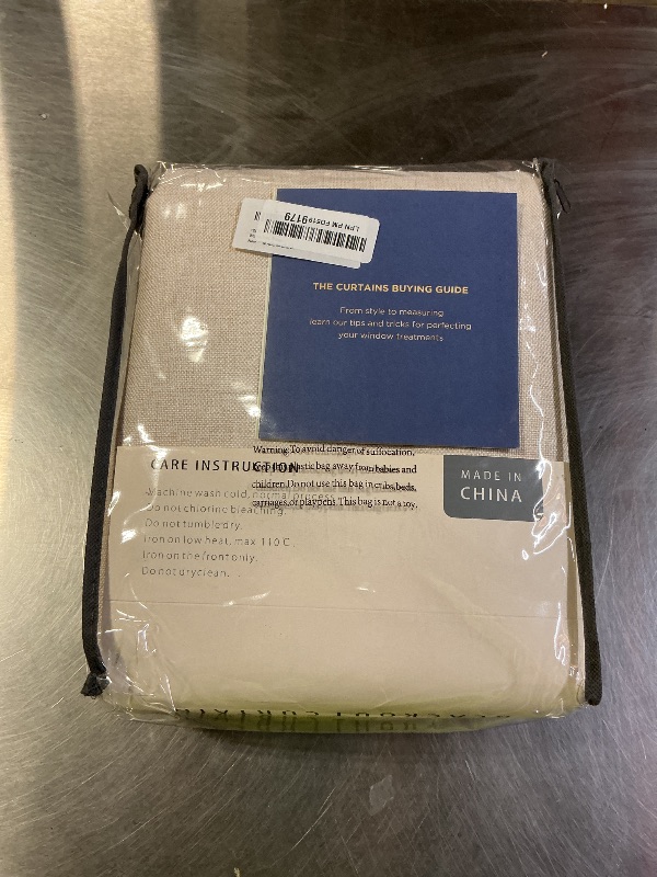 Photo 1 of 100% Blackout Shield Linen Blackout Curtains for Bedroom 108 Inches Long, Back Tab/Rod Pocket Living Room Drapes, Thermal Insulated Blackout Curtains 2 Panels Set, 50" W x 108" L,Cream