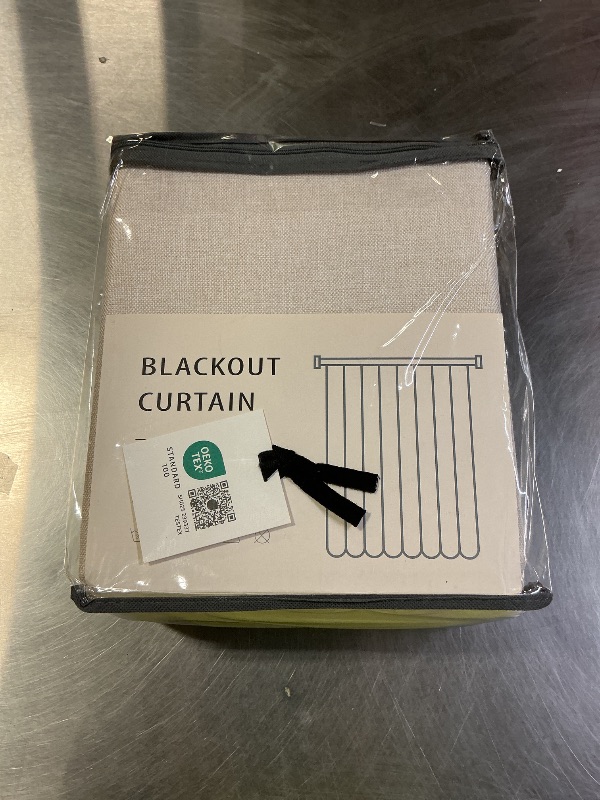 Photo 1 of 100% Blackout Shield Linen Blackout Curtains for Bedroom 108 Inches Long, Back Tab/Rod Pocket Living Room Drapes, Thermal Insulated Blackout Curtains 2 Panels Set, 50" W x 108" L,Cream