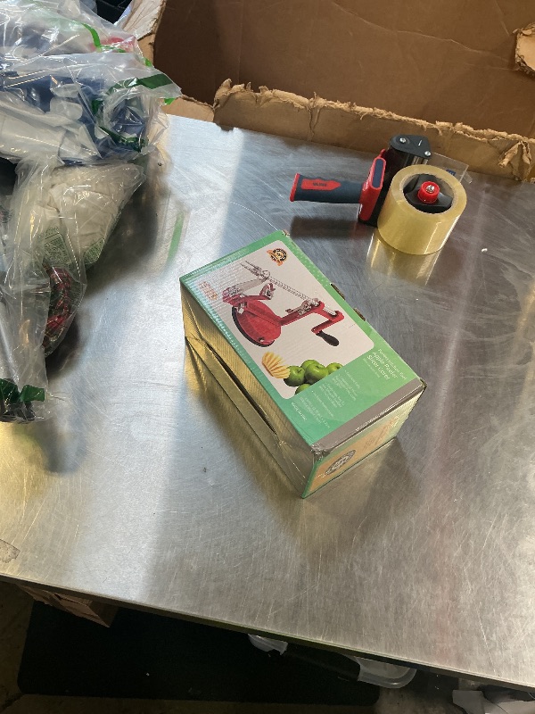 Photo 1 of *INCOMPLETE** Apple Peeler Corer, long lasting Chrome Cast Magnesium Alloy Apple Peeler Slicer Corer with Stainless Steel Blades and Powerful Suction Base for Apples and Potatoes (Red)