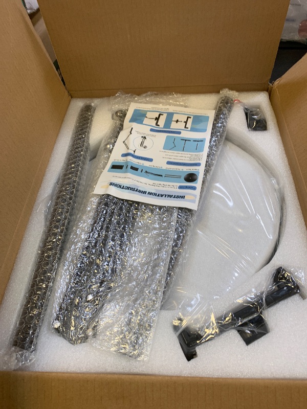 Photo 1 of Tablet Floor Stand with 12lb Base - Adjustable Height Heat-Resistant Anti-Scratch Stretchable Swivel Holder, Compatible with iPhone iPad Pro Air Mini, Samsung, Kindle, Cell Phones 4.7"-13" - Large