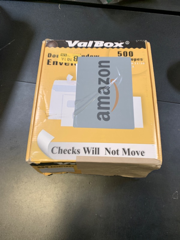 Photo 1 of ValBox 500 Count #8 Double Window Envelopes 3 5/8" x 8 11/16" Self Seal Double Window Security Check Envelopes- Security Tint Pattern Designed for Home Office Secure Mailing