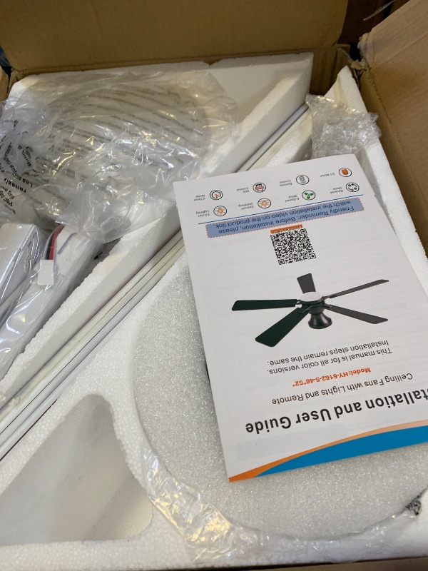 Photo 1 of Dolavast Ceiling Fans with Lights and Remote, 52 Inch White Ceiling Fan with Light, Low Profile Reversible Fandelier Ceiling Fan, Dimmable LED, Flush Mount, Quiet DC Motor, for Bedroom Kitchen