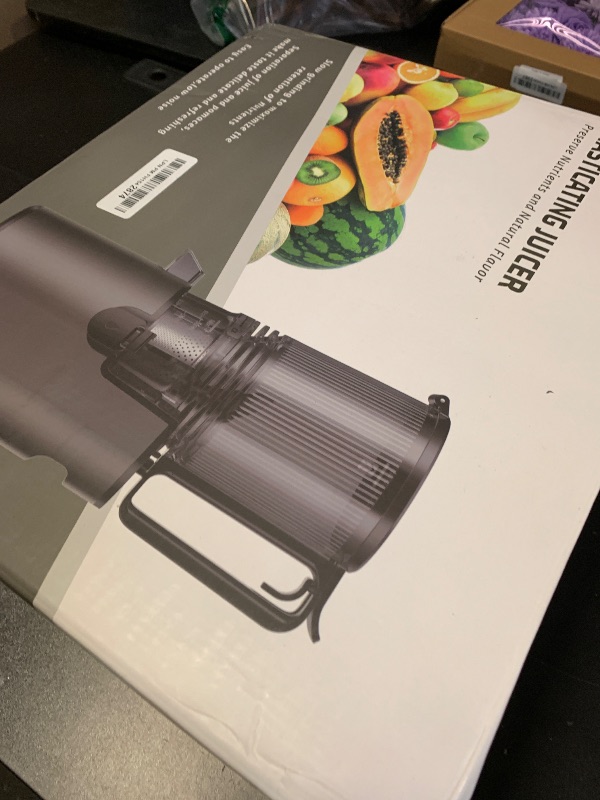 Photo 1 of Cold Press Juicer, Juicer Machines with 5.4" Wide Feed Chute for Juice Extractor, Professional Slow Masticating Juicer for Whole Vegetables & Fruits with High Juice Yield, Easy to Clean (Black)