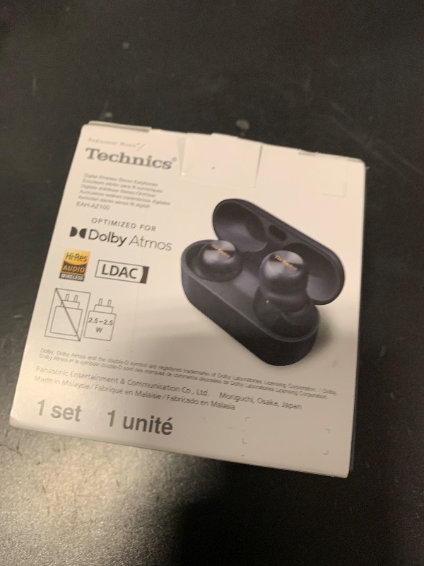 Photo 1 of Technics Reference Class Hi-Fi Wireless Earbuds, Dolby Atmos, Head Tracking, Adaptive Noise Cancelling, 3 Device Multipoint, 10-hr Battery, Wireless Charging, in Ear Headphones - EAH-AZ100-K (Black)