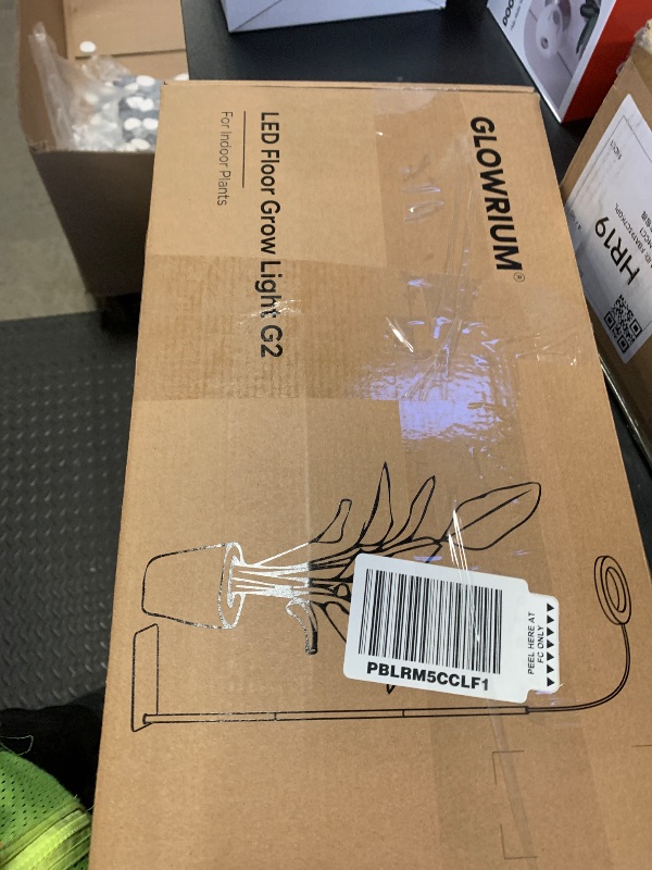 Photo 1 of GLOWRIUM Grow Lights for Indoor Plants, Full Spectrum LED Grow Light Floor Lamp with Stand Adjustable Height and Angle, Black Plant Light with 3/9/12H Grow Light Timer (White, 20W)