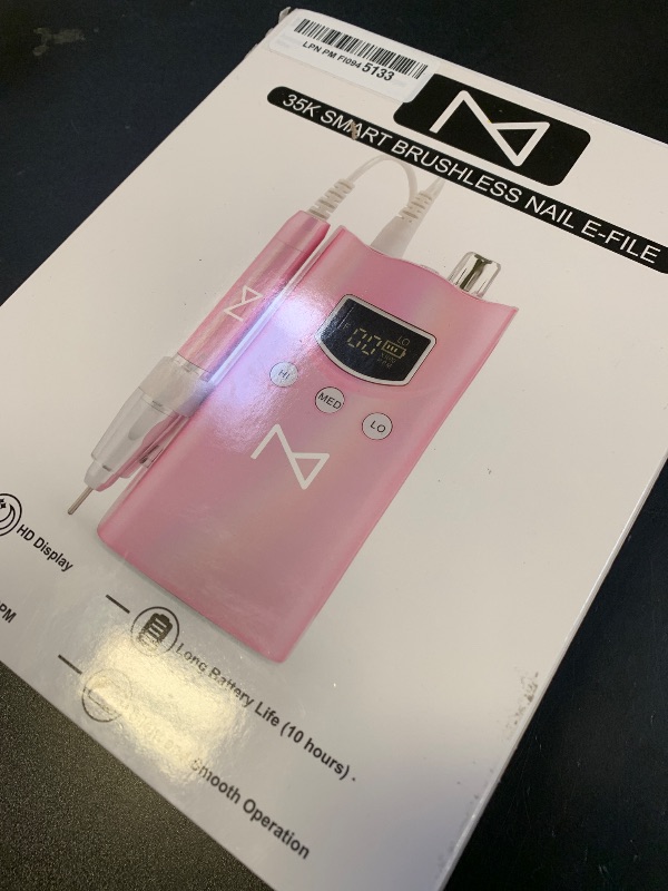 Photo 1 of M Mase- Professional Nail Drill Machine - Coreless 2-in-1 Nail File - Electric, Cordless, 35000 RPM, HD Display - Electric Nail Drill for Professional & Home Use (Teal)