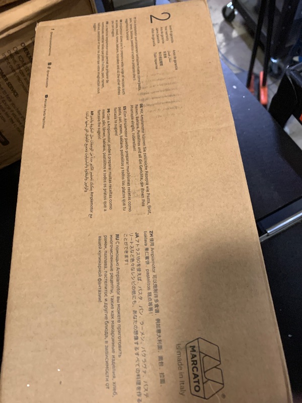 Photo 1 of MARCATO Made in Italy Ampiamotor 110V Pasta Machine, Chrome Steel. Set includes Ampia 150, handcrank, clamp, Pastadrive motor, and instruction manual.