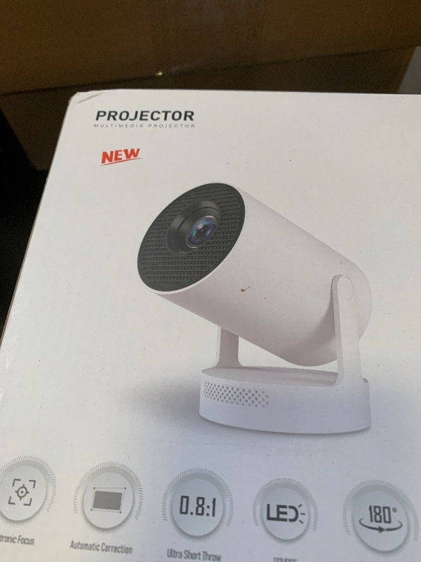 Photo 1 of [Electric Focus]Mini Portable Projector with 4K Support, Bluetooth 5.4 WIFI6, 5watt Sound Base Speaker, 260 ANSI, Android 11, 210° Rotation , Auto Keystone Correction Video Projector HY300 PLUS