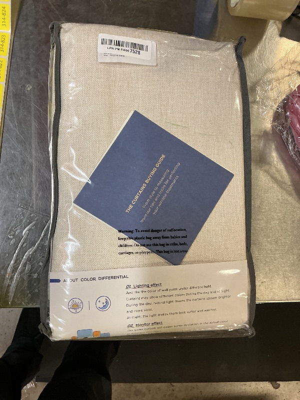 Photo 1 of 100% Blackout Shield Linen Blackout Curtains for Bedroom 84 Inches Long, Back Tab/Rod Pocket Living Room Drapes, Thermal Insulated Blackout Curtains 2 Panels Set, 50" W x 84" L, Cream