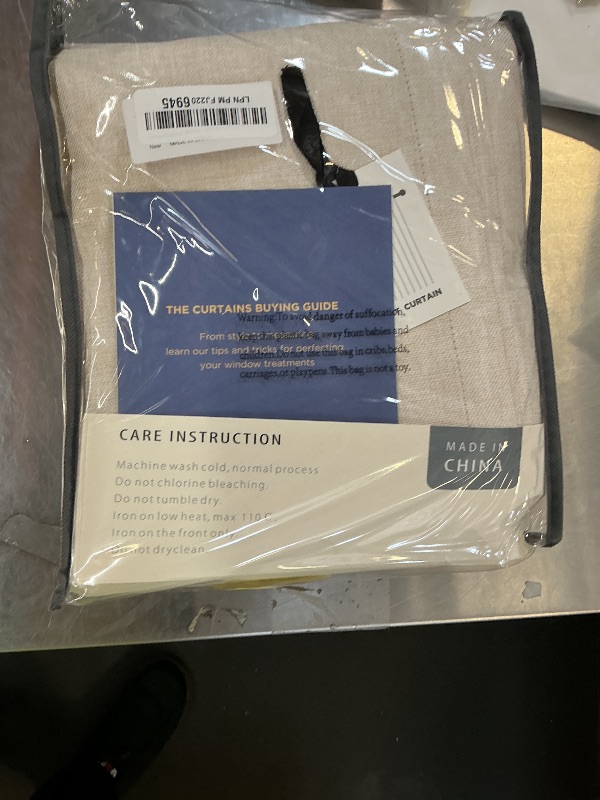 Photo 1 of 100% Blackout Shield Linen Blackout Curtains for Bedroom 84 Inches Long, Back Tab/Rod Pocket Living Room Drapes, Thermal Insulated Blackout Curtains 2 Panels Set, 50" W x 84" L, Cream