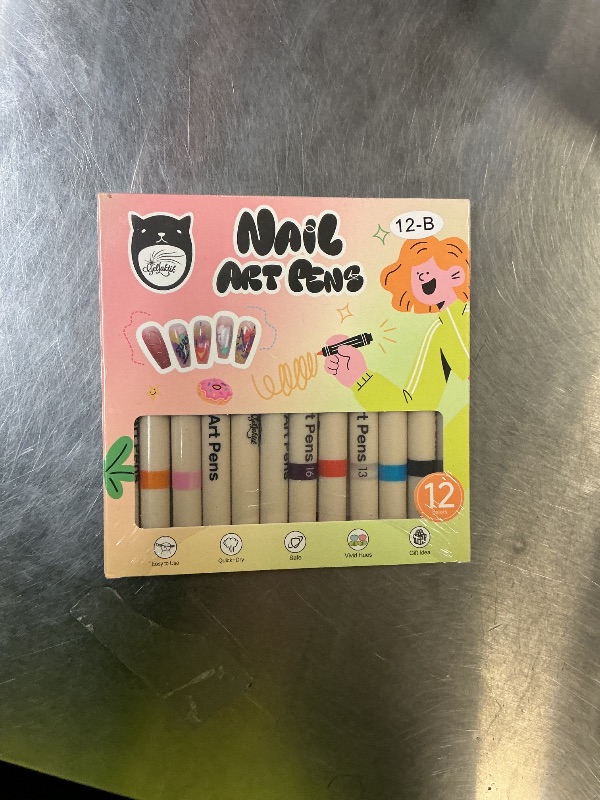 Photo 1 of 12 Color Nail Art Pens, 3D Nail Polish Pens Set 0.7mm Quick-Drying Acrylic Paint Markers Dotting Liner Drawing Pen Manicure Tools Set for Nail Design, DIY Home Salon Manicure Tools