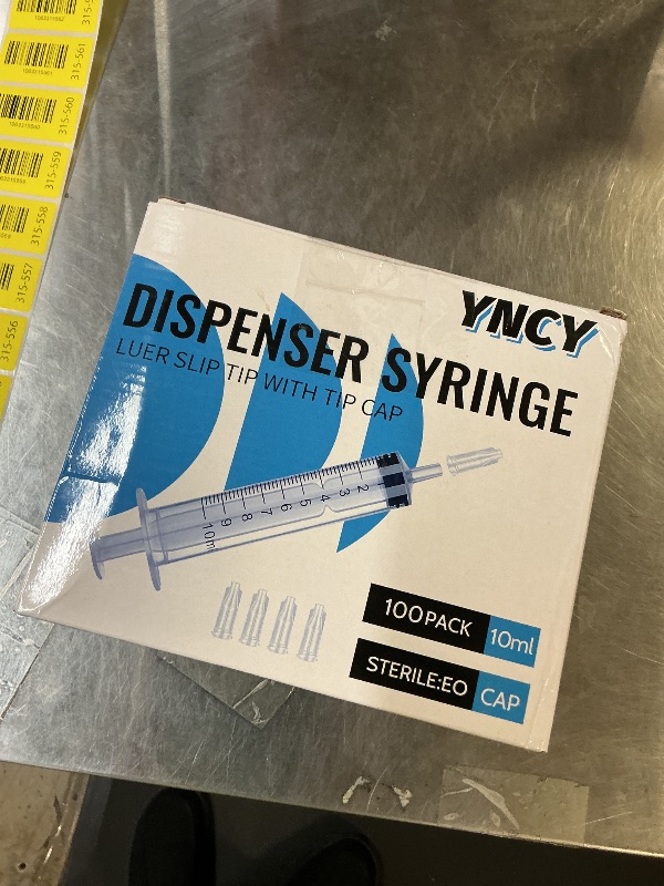 Photo 1 of 100 Pack 10ml Syringes with Cap, Luer Slip Tip, 10cc syringe Whole Pack Bulk Sterile Sealed, No Needle