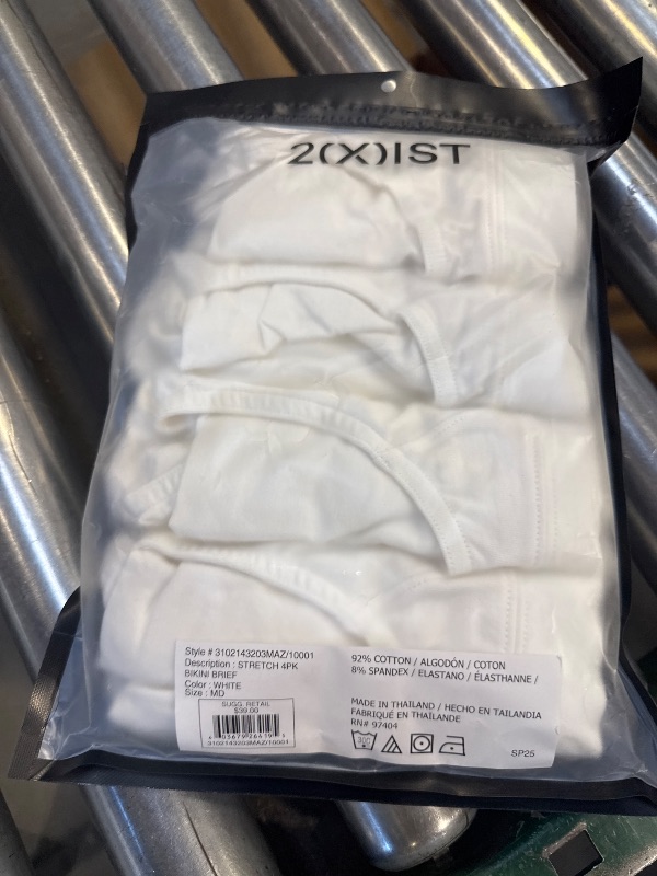 Photo 1 of 2(X)IST Mens Cotton Stretch Bikini Brief 4-Pack, White, Medium