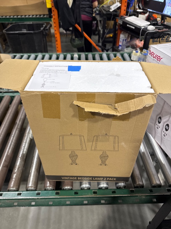 Photo 1 of LuxSight Collection 28.5" Table Lamps Set of 2 - Bedside Lamp with Fabric Shades - for Bedroom and Living Room with USB and Nightlight - Perfect for Nightstands and Bedrooms