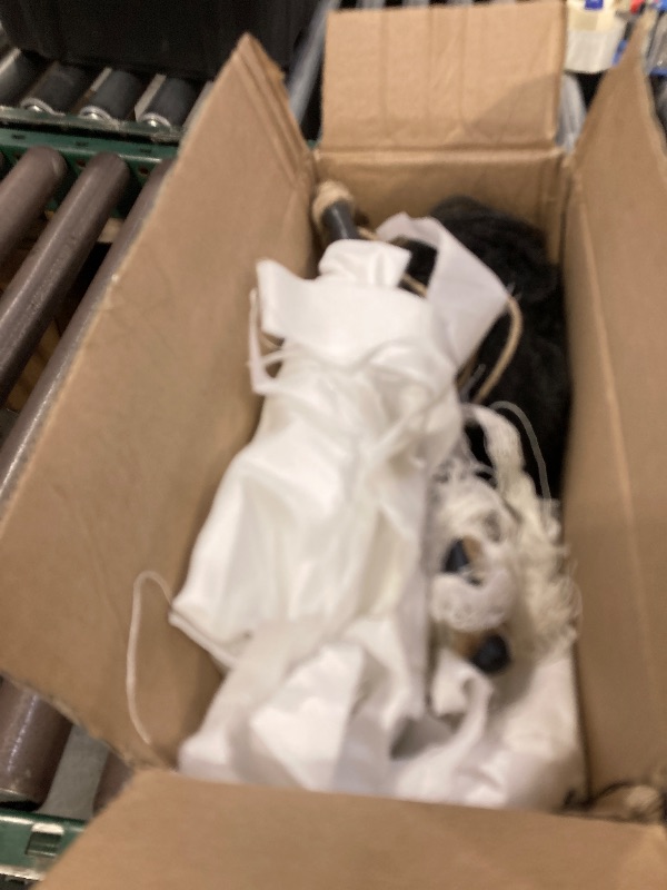 Photo 1 of 3.9 Ft Halloween Decorations Animatronics Hanging Swinging Girl with Creepy Sound/Light Up Eyes/Scary Expression, Creepy Doll Hanging Ghosts Haunted House Holiday Decor Prop for Indoor Outdoor