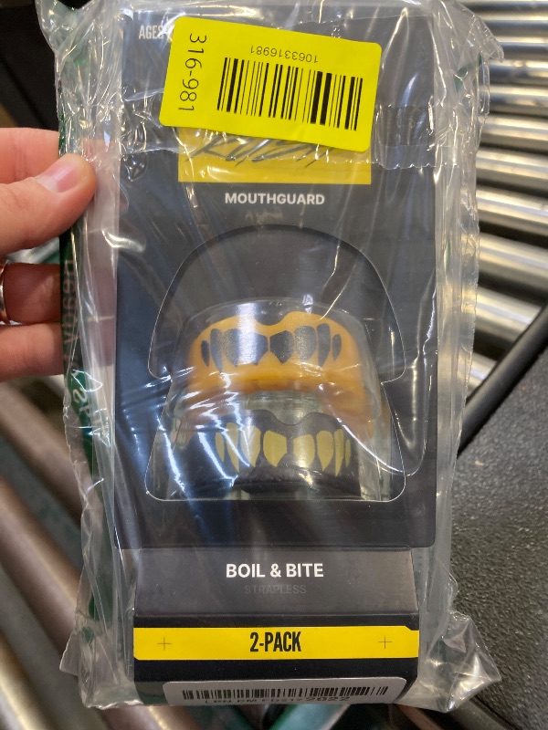 Photo 1 of 2 Pack Nxtrnd Rush Dual Layer Mouthguard, Custom Fit Sports Mouthpiece for Football, Boxing, MMA, Basketball, Hockey, Lacrosse, Youth & Adult (Yellow)