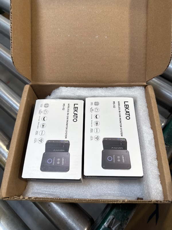Photo 1 of LEKATO Wireless in Ear Monitor System MS-02, Upgraded 2.4G Stereo IEM System Low Latency with Transmitter Beltpack Receiver Auto-Pairing,One to More, in-Ear Monitoring for Church,Band,Singer,Stage