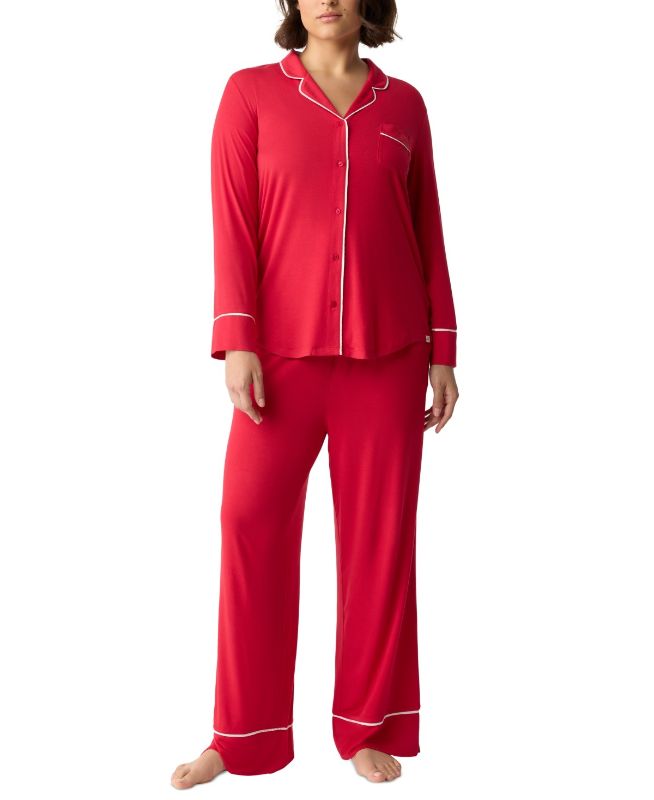 Photo 1 of SIZE L Gap GapBody Women's Jersey Long-Sleeve Pajama Coat Set - Red