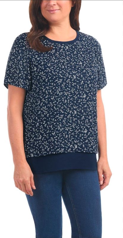 Photo 1 of HILARY RADLEY DOUBLE LAYER SHORT SLEEVE TOP SIZE L