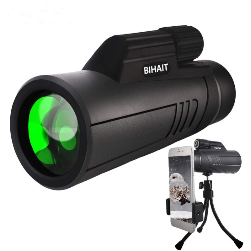 Photo 1 of 12X50 Monocular Telescope, HD Stars Monoculars with Smartphone Holder Portable Waterproof Fogproof with Tripod for Bird Watching Hunting Camping Travelling Wildlife Secenery… Black
