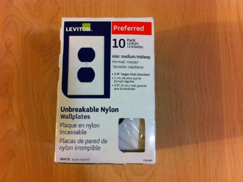 Photo 1 of 1-Gang White Duplex Outlet/Receptacle Nylon Midway/Midsize Wall Plate (5Pack) PJ8-WM