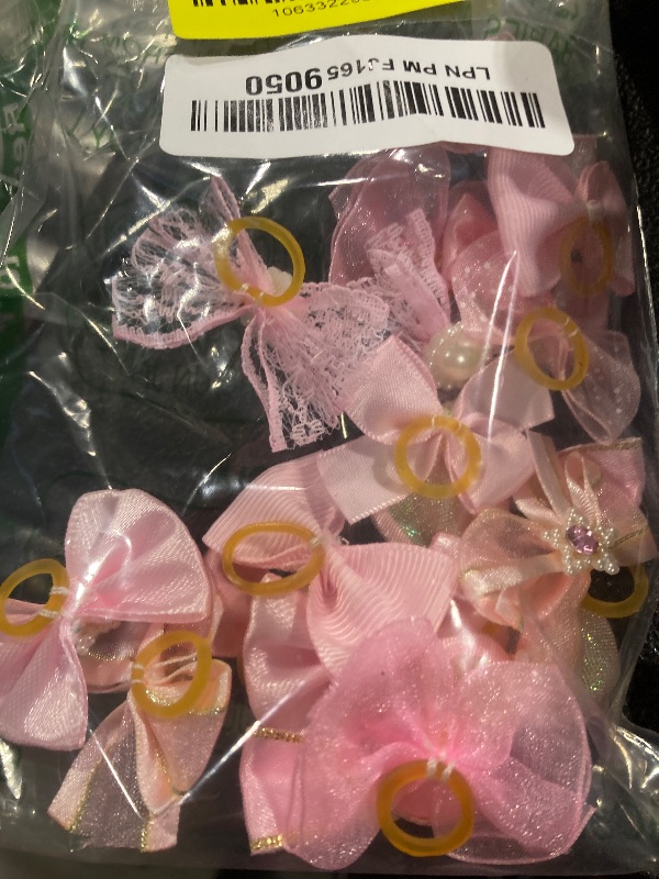 Photo 1 of  Dogs Hair Ties Wave Point Print Head Decoration Good Elasticity Lovely Pet Dogs Bowknot Hair Rope for Festival