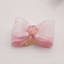 Photo 1 of  Dogs Hair Ties Wave Point Print Head Decoration Good Elasticity Lovely Pet Dogs Bowknot Hair Rope for Festival