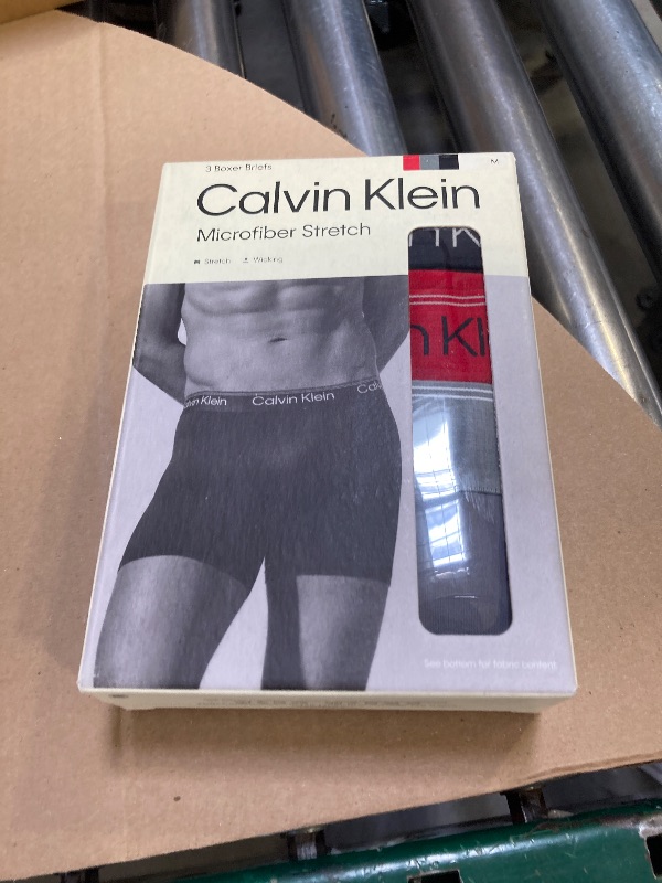 Photo 1 of Calvin Klein Men's Micro Stretch 3-Pack Boxer Brief, Black, RED, Convoy, M