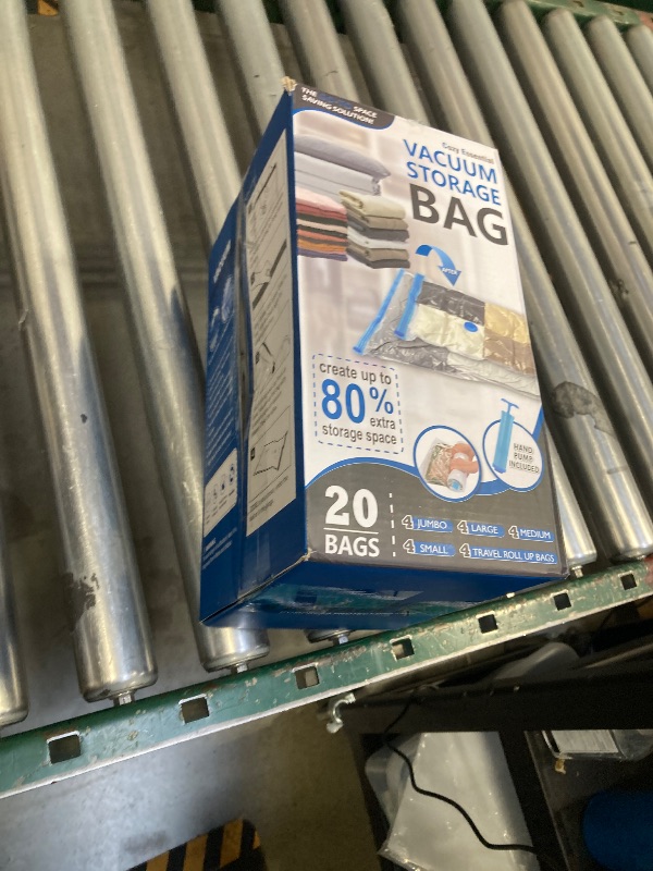 Photo 1 of 20 Pack Vacuum Storage Bags, Space Saver Bags (4 Jumbo/4 Large/4 Medium/4 Small/4 Roll) Compression for Comforters and Blankets, Sealer Clothes Storage, Hand Pump Included
