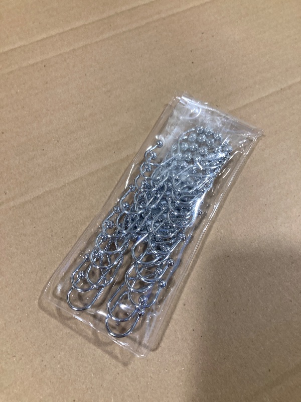 Photo 1 of Goowin Shower Curtain Hooks, 12 Pcs Shower Curtain Rings, Stainless Steel Silver Shower Curtain Hooks Rings Rust Proof, Smooth Sliding Anti-Drop Double Shower Hooks for Shower Curtain, Rods (Chrome)