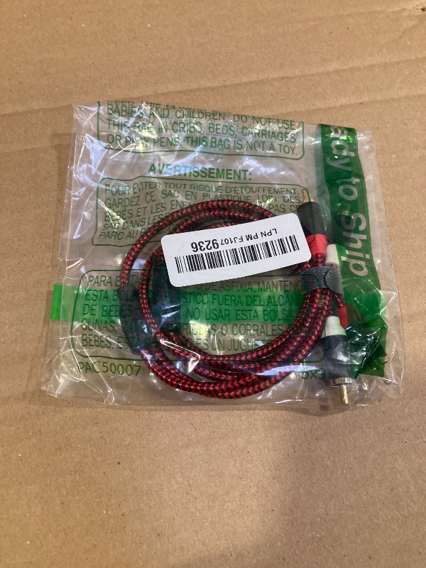 Photo 1 of RCA Cable 3Ft,2Rca Male to 2-Rca Male Audio Stereo Subwoofer Cable [Hi-Fi Sound] Nylon-Braided Auxiliary Audio Cord for Home Theater, HDTV, Amplifiers, Hi-Fi Systems,Speakers and etc(3Ft/1M)