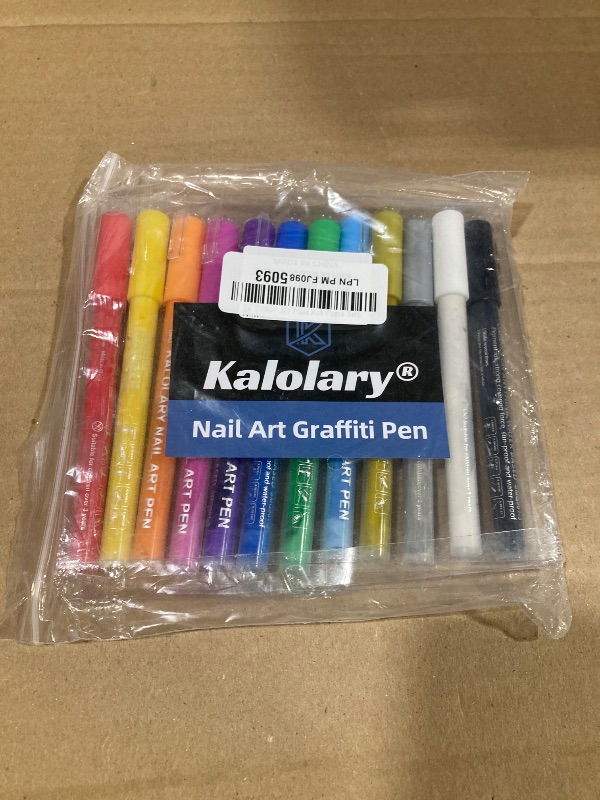 Photo 1 of 12 Color 3D Nail Art Pens Set, Kalolary Nail Point Graffiti Dotting Pen Drawing Painting Liner Brush for DIY Nail Art Beauty Adorn Manicure Tools