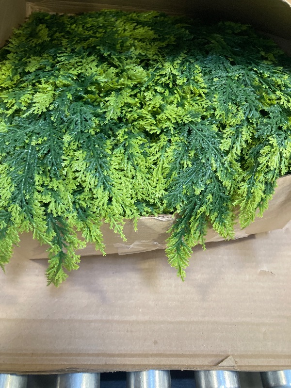 Photo 1 of 9ft Christmas Cedar Garland with Soft Thickness Pine, Artificial Green Faux Cedar Pine Garland for Mantle Fireplace Indoor Outdoor Holiday Party Home Decoration?2 Pcs?