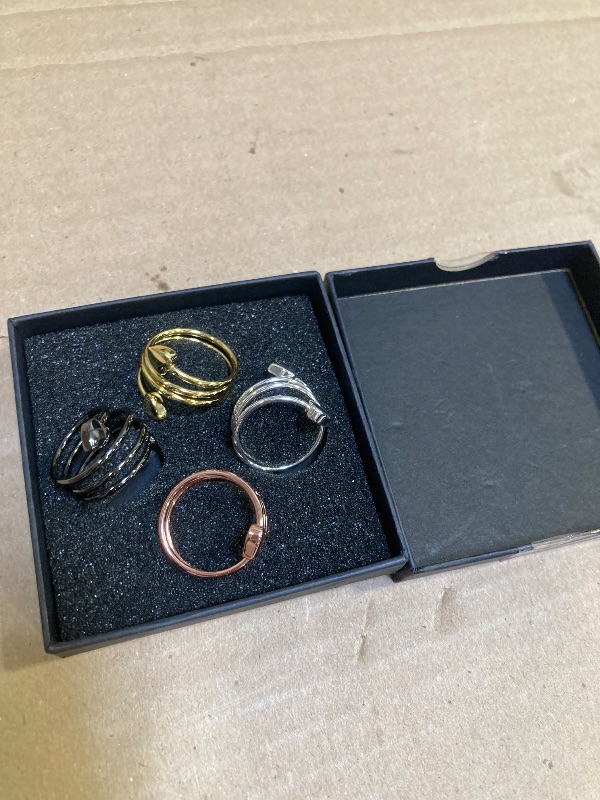 Photo 1 of Vicmag Copper Magnetic Ring for Women, Magnetic Rings Ladies Fingers Thumb 100% Solid Pure Copper Jewelry Gift Adjustable (4PCS Love Heart)