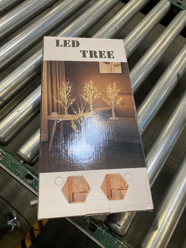 Photo 1 of 2 Pack 144 LED Artificial Tree Lamp with Timer, DIY Birch Tree with LED Lights, Lighted up Tree Lamp USB/Battery Powered, Fairy Light Spirit Tree for Table Home Bedroom Christmas (Warm White)