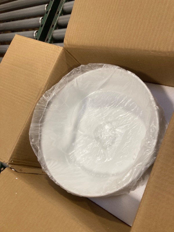 Photo 1 of 12 Inch Round Bathroom Sink Above Counter, QISHKA Small White Ceramic Vanity Vessel Sink Mini Countertop Bowl Basin for Space-Saving