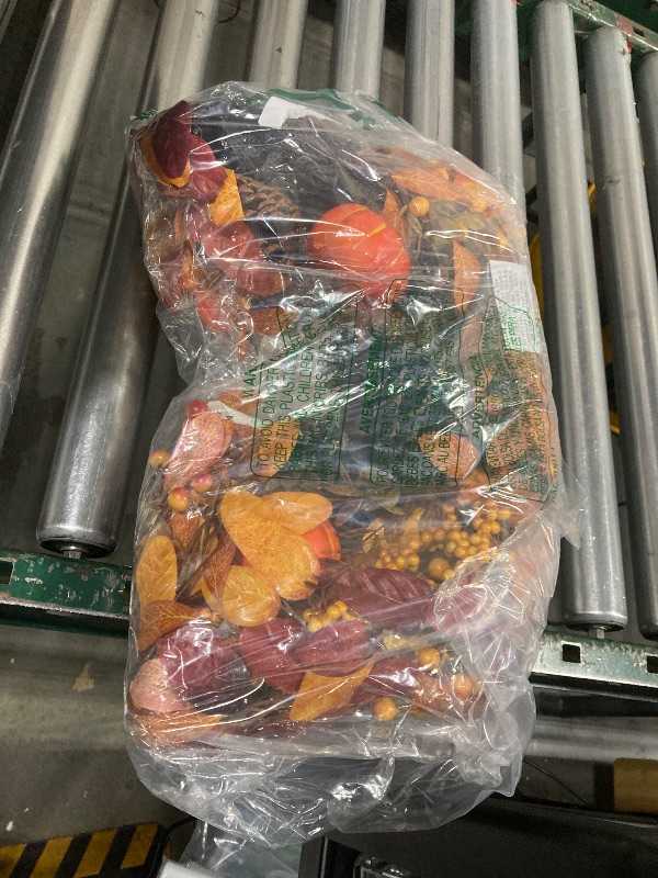 Photo 1 of 26 Inch Large Foldable Fall Wreath for Front Door with Lights & Timer, Autumn Pumpkin Wreaths Eucalyptus Leaves Pinecones Berries for Porch Outdoor Indoor Thanksgiving Decorations Outdoor Indoor Decor