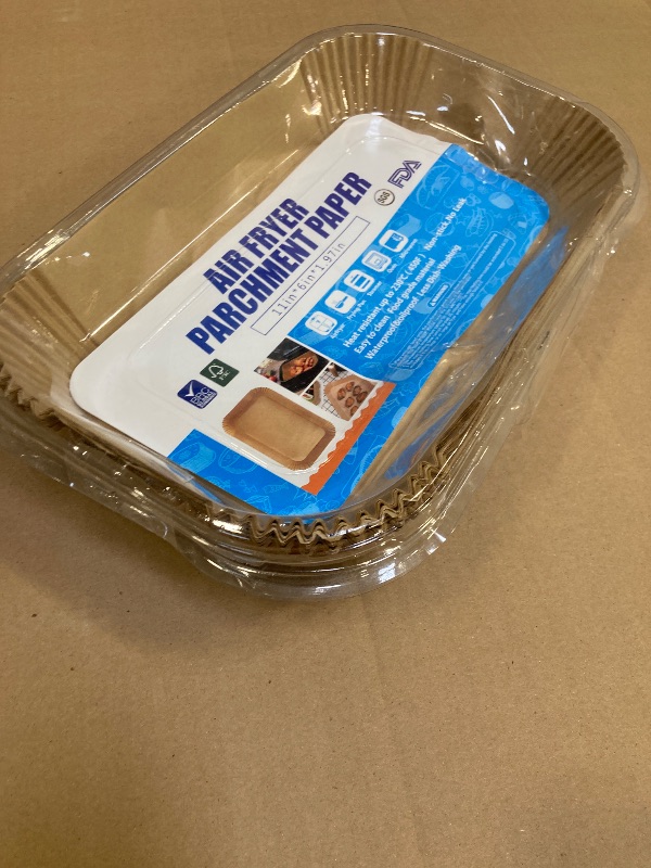 Photo 1 of 125 Air Fryer Liners for Ninja XL Accessories, Non-Stick Parchment Rectangular, Air fryer liners disposable for Microwave Oven Baking, Waterproof and Oil-Resistant (11 x 6 inch)