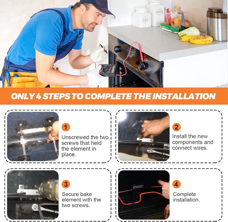 Photo 1 of ?UPGRADED?WP308180 W10308477 Oven Bake Element Replacement for Whirlpool Oven Heating Element WP308180 by Beaquicy - Suitable for Kenmore,Whirlpool ovens RF366PXXN2,FEP310EN0,RF365PXYN0,RF327PXVW,etc.