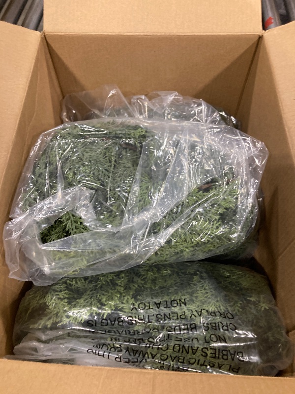 Photo 1 of 2PCS 9FT Christmas Cedar Garland with 100 Led Lights, Full 240 Pine Branches, Realistic Garland Artificial Greenery for Fireplace,Wall Indoor Outdoor Decorations