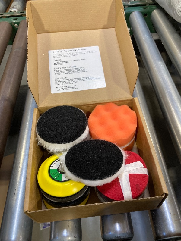 Photo 1 of 3 Inch Sanding Disc Car Headlight Restoration Kit, 120 Pcs Hook and Loop Wet Dry Sandpaper 60 to 10000 Grits Drill Polishing Buffing Pads Sponge with Rotary Tools for Car Metal Wood Glass