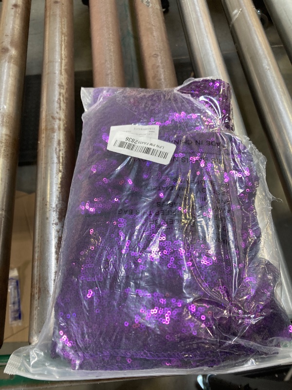 Photo 1 of 2×8FT-2PCS Purple Sequin Backdrop Curtains Panels, Photography Backdrop Glitter Curtains Fabric Background for Christmas Wedding Party Decor